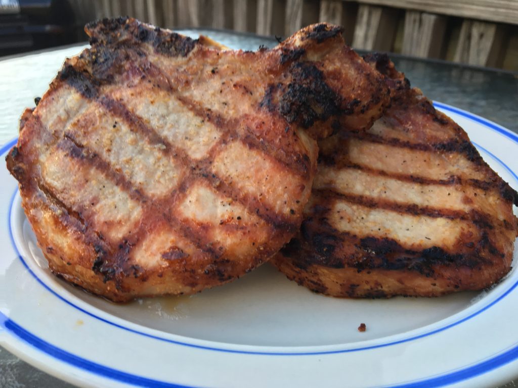 Dry Mustard Rub Pork Chops Grilled